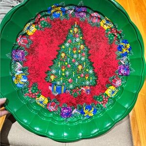 Festive Green Holiday Serving Tray!
